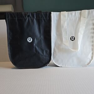 Lululemon Black and White Tote Bags